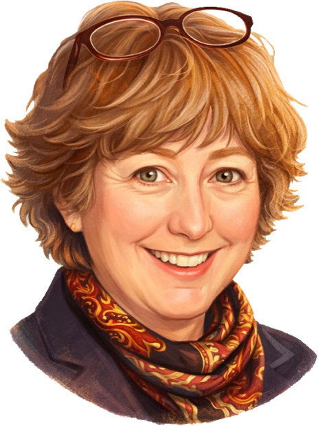 Gay’s illustrated cartoon portrait