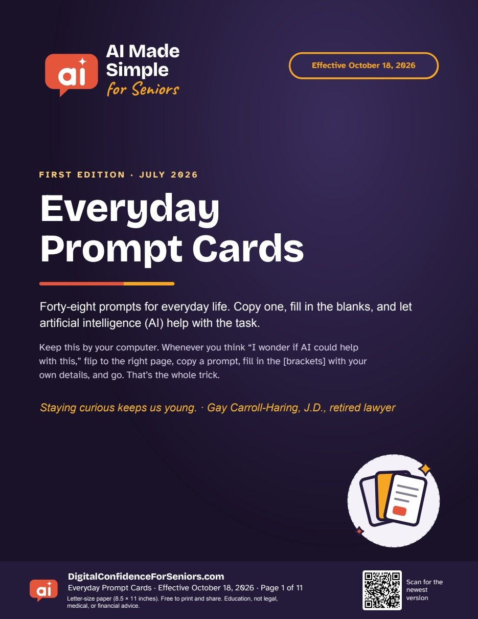 Page 1 of 11 of Everyday Prompt Cards
