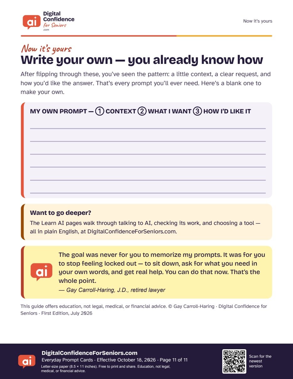 Page 11 of 11 of Everyday Prompt Cards