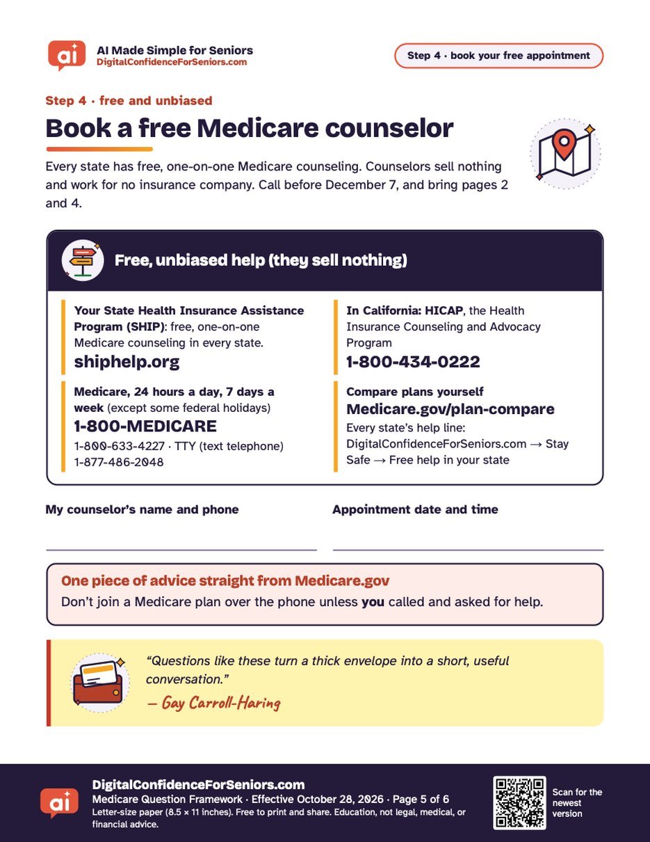 Page 5 of 6 of Medicare Question Framework
